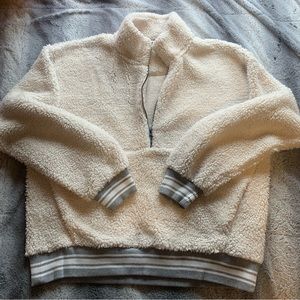 American Eagle soft Sherpa half zip sweater